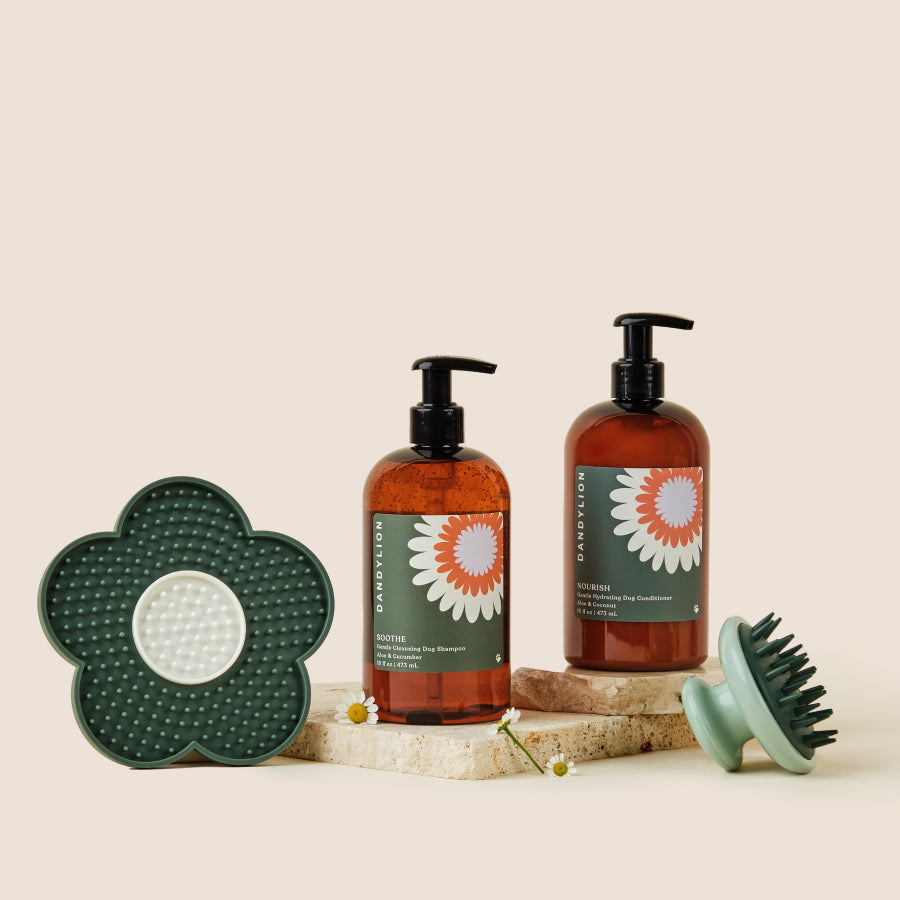 Stress-Free Bathing Set | Shampoo + Conditioner + Scrub Brush + Lick Mat